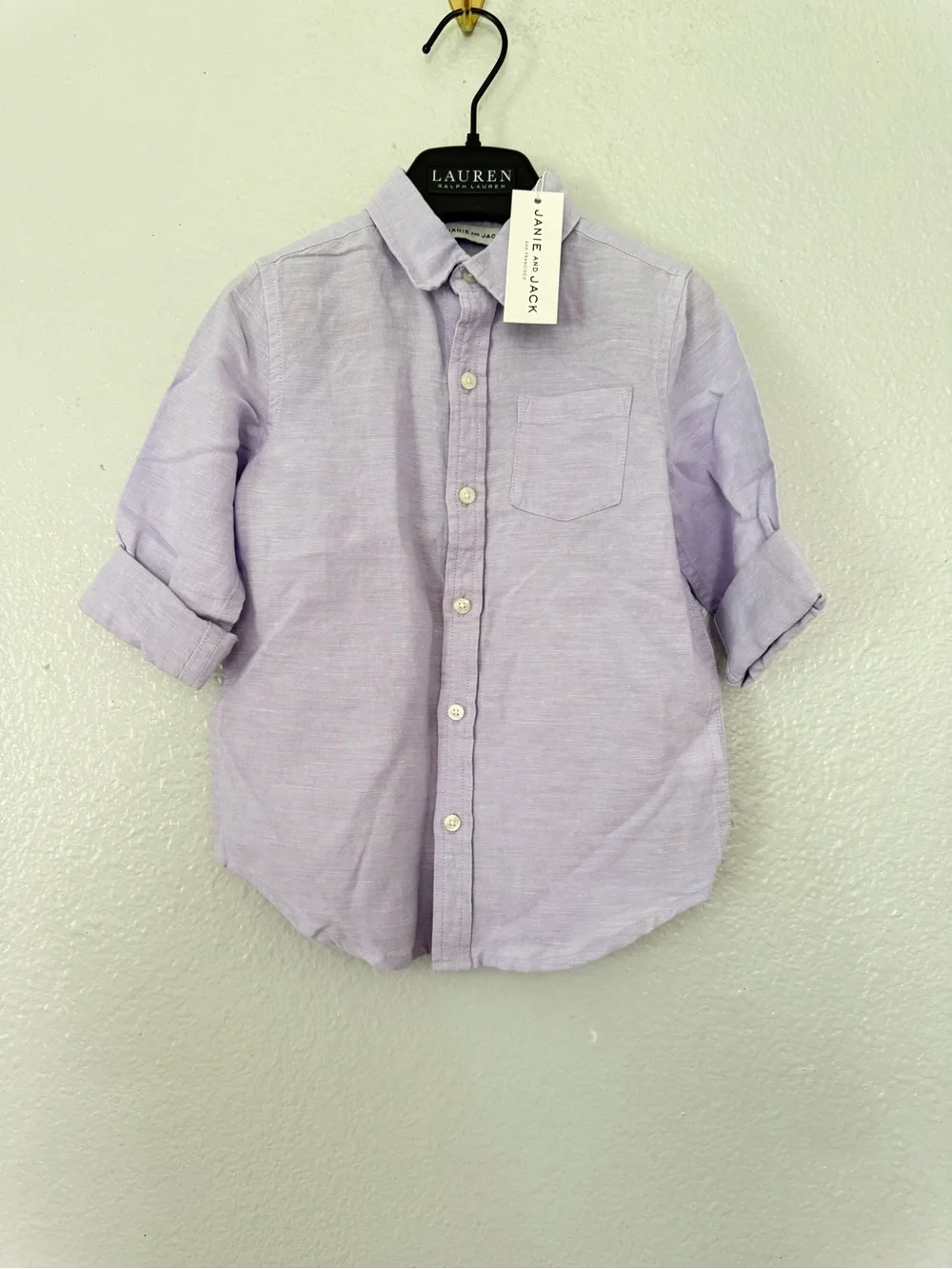 New Janie and Jack Toddler Summer Linen Button Down Shirt Size: 4